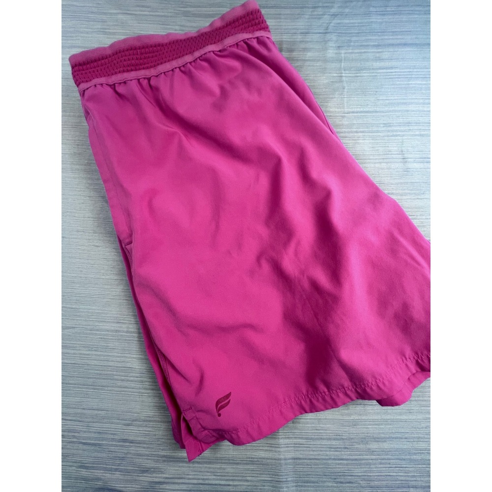 Fabletics Womens Magenta Pink Athletic Workout Shorts Elastic Waist Pockets‎ XL